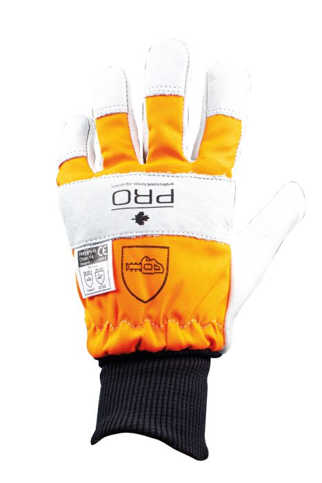 PRO Schnittschutz-Handschuh linker Handschuh, orange, Größe L